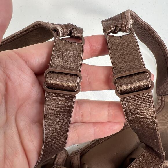 Playtex 44DD Bra Secrets Seamless Shaping Underwire Brown Floral Jacquard 4419 - Picture 6 of 13